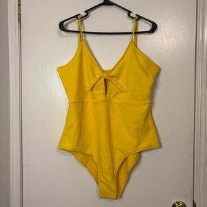 Yellow Tie-Front Bathingsuit